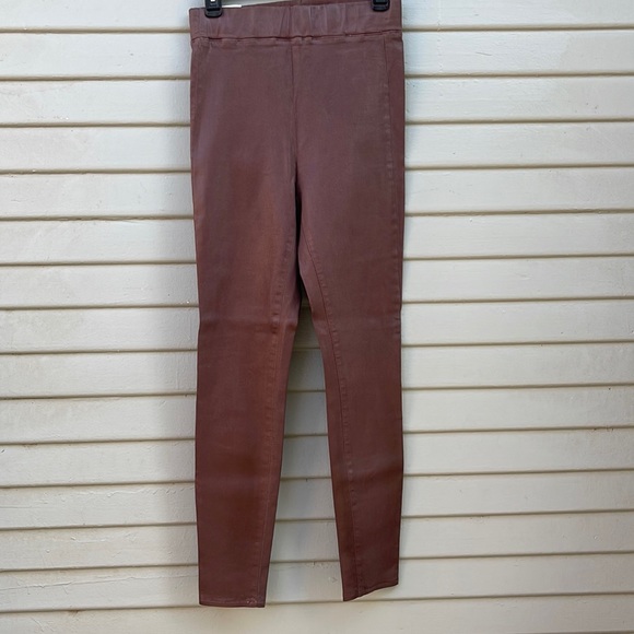L'AGENCE Rochelle Coated Jeans- Mahogany Coated super skinny pull-on large NWT - Picture 4 of 7